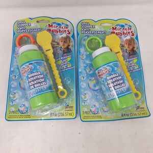 Imperial Miracle Bubbles 8 Fl Oz Set Of 2 Spill Stopper Cap Outdoor Kids Toy